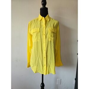 Equipment Women's 100% Silk Yellow Blouse Size X-Small